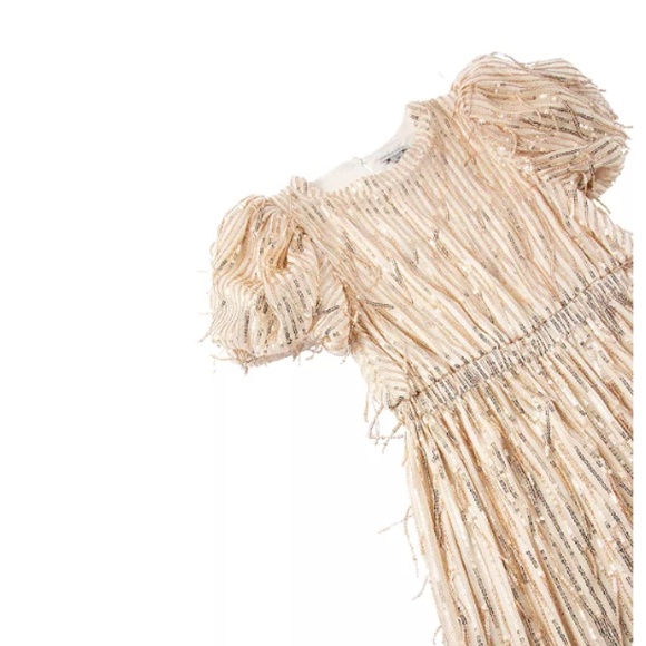 new Habitual Kids Girls' Puff Sleeve Fringe Sequin Jumpsuit - Big Kid Sz 16 - Picture 3 of 16